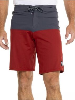 NRS Two-Tone Gray & Red men's Board Shorts, size 36